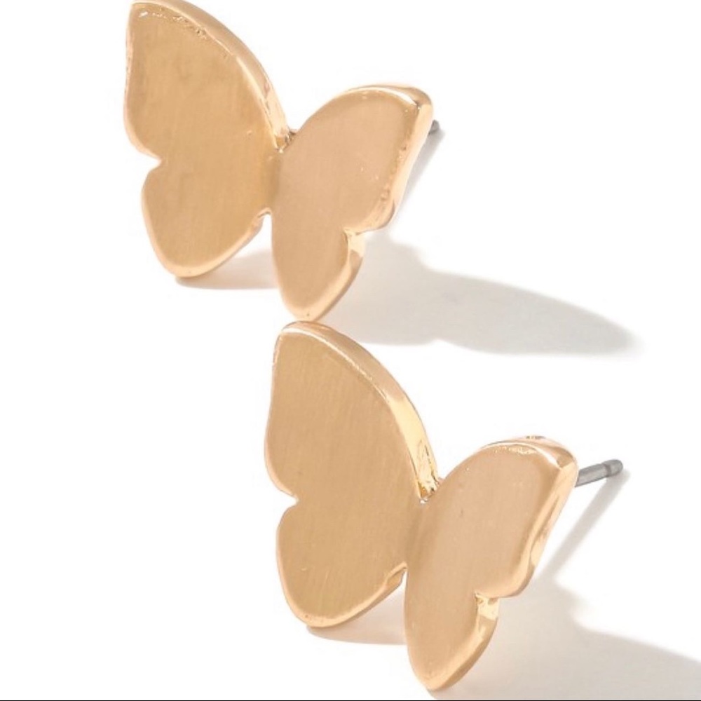 Dainty Gold Butterfly Stud Earrings